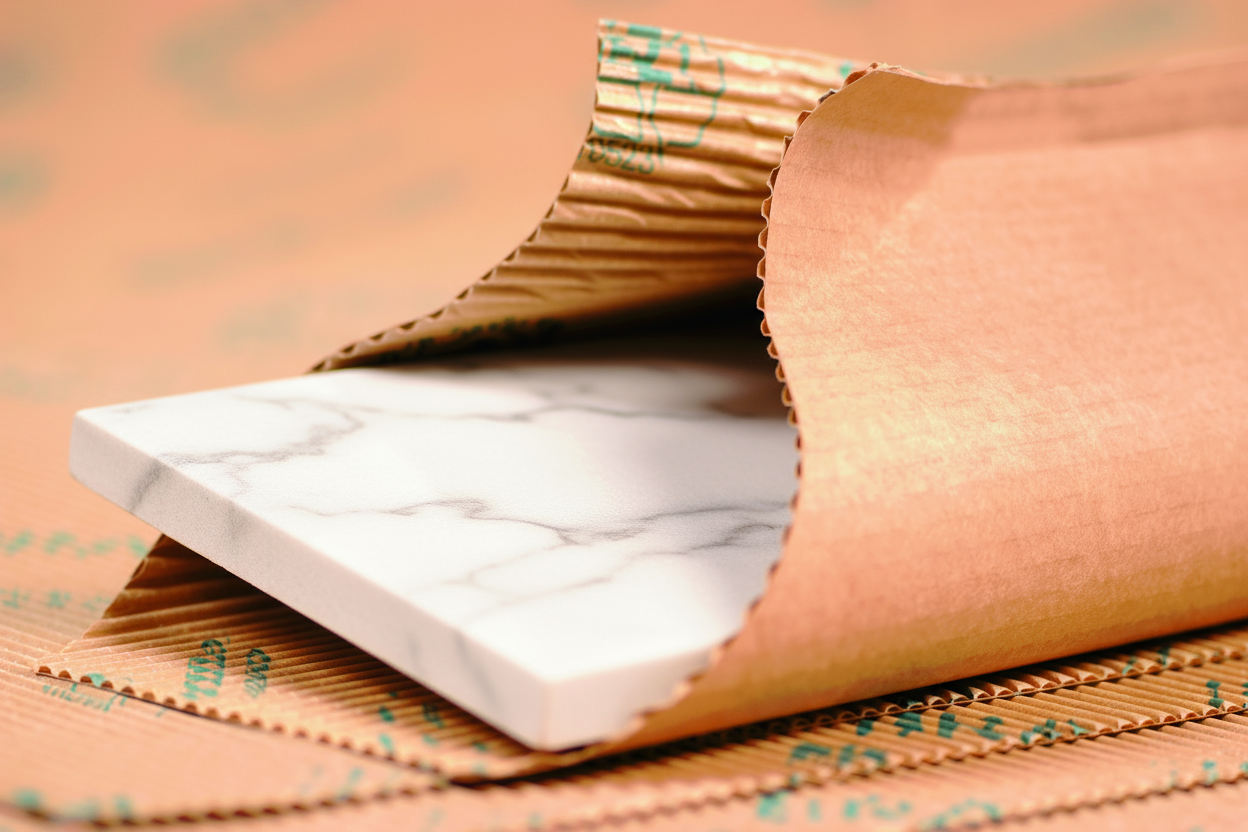 BRANOseal corrugated cardboard as protection for tiles